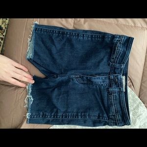 Free people elastic denim shorts